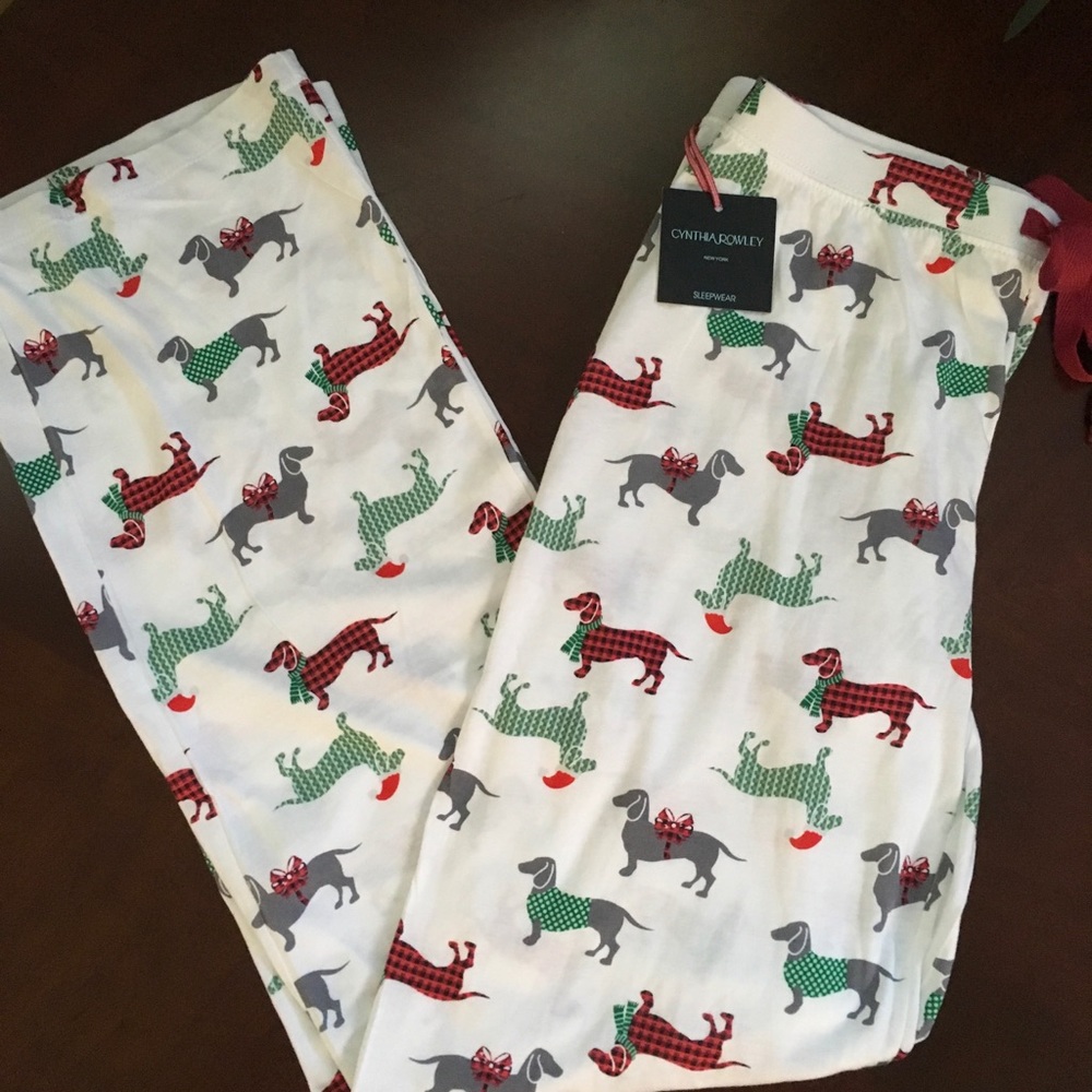 NWT DACHSHUND LOUNGE PANTS PAJAMA BOTTOMS COTTON